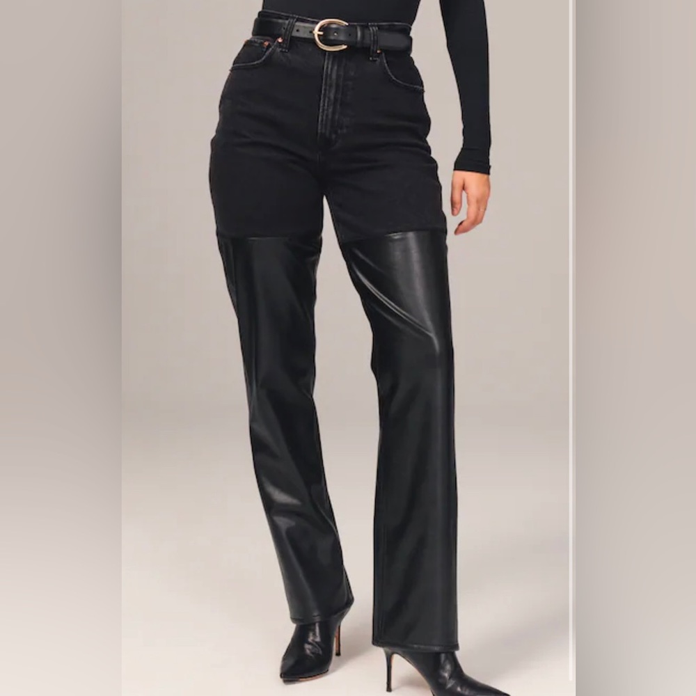 Mixed Fabric Curve Love Ultra High Rise 90s Straight Jean